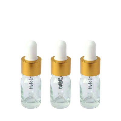 5ml chai tinh dầu thủy tinh trong suốt với bình nhỏ giọt nhôm