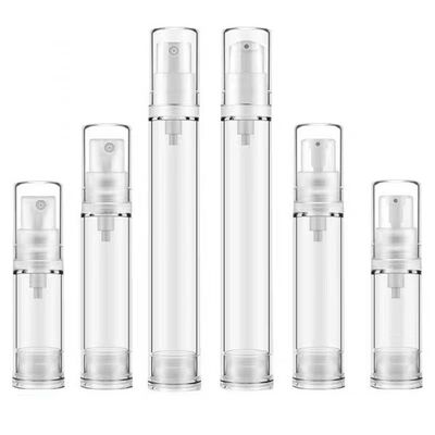 Nhập xưởng 5ml 10ml 15ml Capacity AS Plastic Airless Pump Bottle với hệ thống bơm chân không và in bấm lụa tùy chỉnh