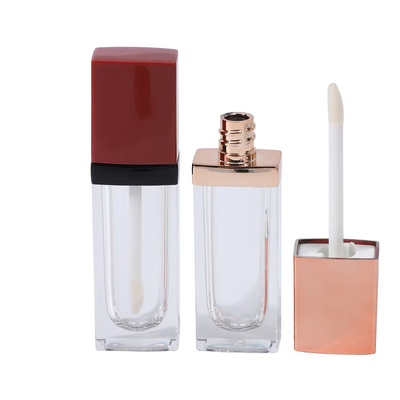 3.5ml hình vuông ống kính môi bằng nhựa với bàn chải, màu sắc có thể được tùy chỉnh