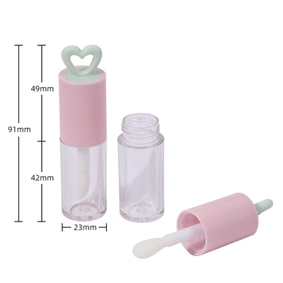 Màu tùy chỉnh 7ml Hỗn trái tim ống kính môi bằng nhựa cho bao bì kem môi portable