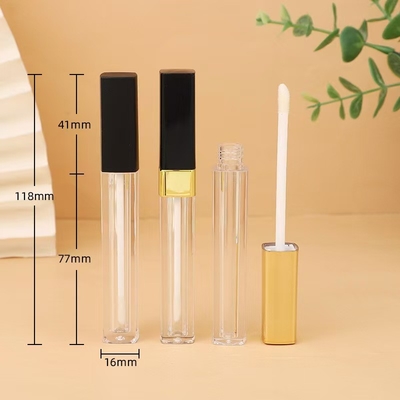 Slim Square Lip Glaze Tube Màu tùy chỉnh cho mỹ phẩm hoàn hảo
