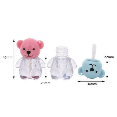 2ml Cute Bear Head Cap Plastic Lip Glaze Tube trong nhiều màu sắc với nút đóng vít và in tùy chỉnh