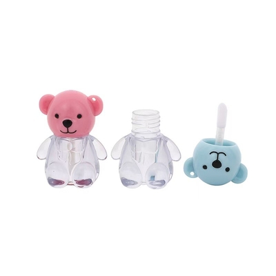 2ml Cute Bear Head Cap Plastic Lip Glaze Tube trong nhiều màu sắc với nút đóng vít và in tùy chỉnh