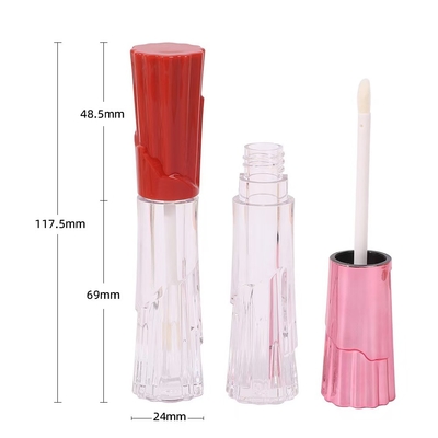 6ml ống kính môi bằng nhựa hình váy với bàn chải để dễ dàng mang theo và in màn hình thuận tiện