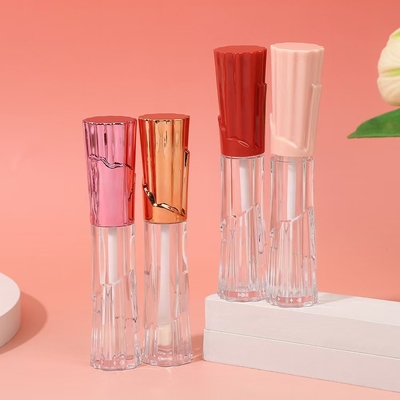 6ml ống kính môi bằng nhựa hình váy với bàn chải để dễ dàng mang theo và in màn hình thuận tiện