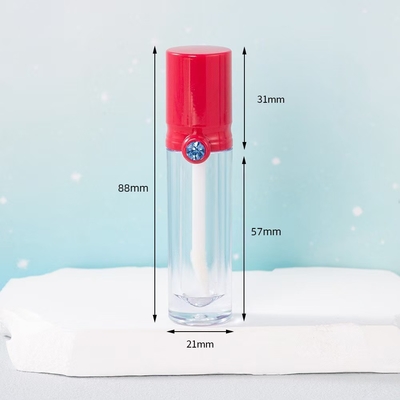 4ml ống kính môi bằng nhựa với nắp khoan, màu sắc tùy chỉnh và in logo