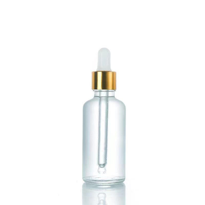 Nhập sẵn chai dầu rỗng thủy tinh tròn với thùng nhỏ giọt nhôm 10ML 30ML 50ML
