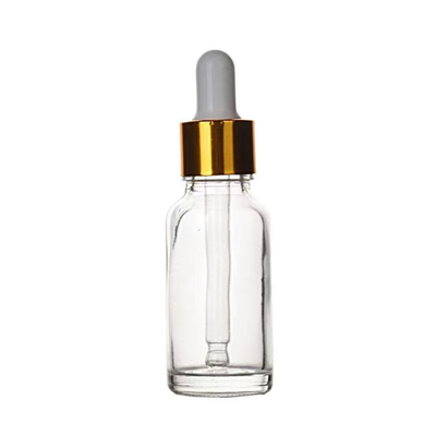 Nhập sẵn chai dầu rỗng thủy tinh tròn với thùng nhỏ giọt nhôm 10ML 30ML 50ML