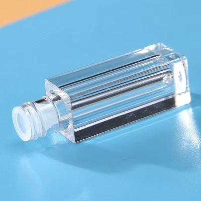 Răng môi nhựa ống 1.2ML hình vuông bao bì rỗng mũ chải đen với thân ống rõ ràng
