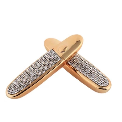 Giải pháp đóng gói mỹ phẩm hình bầu dục 10g ống son môi với nắp vít và chi tiết rhinestone