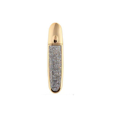 Giải pháp đóng gói mỹ phẩm hình bầu dục 10g ống son môi với nắp vít và chi tiết rhinestone