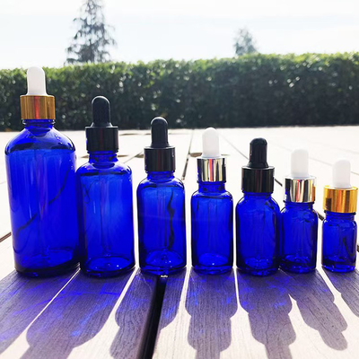 Matt Blue tinh dầu chai kính rỗng tái sử dụng và tái chế