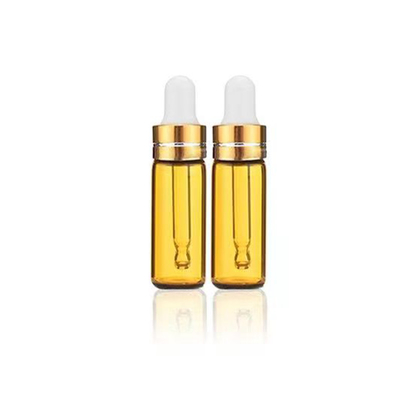 5ml chai tinh dầu thủy tinh trong suốt với bình nhỏ giọt nhôm