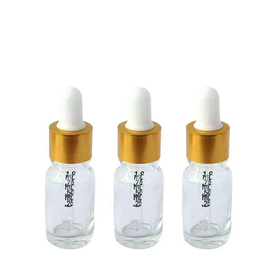 5ml chai tinh dầu thủy tinh trong suốt với bình nhỏ giọt nhôm