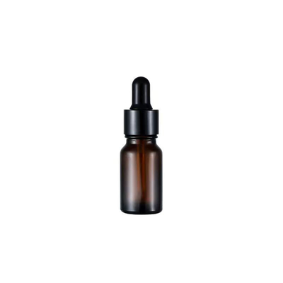 Đồ bán buôn chai thiết yếu thủy tinh Amber với nắp thấm nhựa màu đen