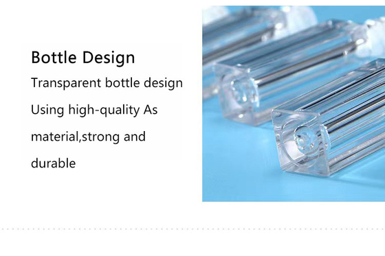 Chuỗi bóng môi rỗng hình vuông được cá nhân hóa màu đen và trong suốt với dung lượng 1,2ml