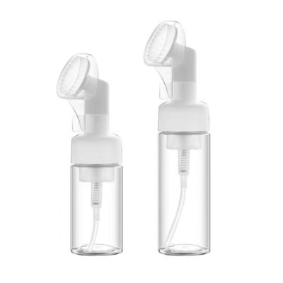100ML 150ML 200ML chai nhựa với bơm bọt và bàn chải silicone cho bao bì mỹ phẩm tùy chỉnh