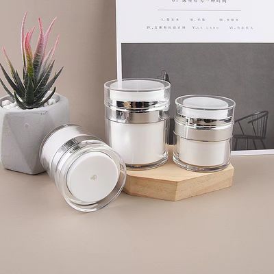Hũ không khí acrylic nhựa tùy chỉnh với chất liệu PP và in lụa cho kem dưỡng da và kem dưỡng da mặt