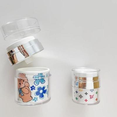 Lọ không không khí rỗng với vai bạc để lấy sản phẩm 100% trong kem dưỡng da mặt và kem mắt