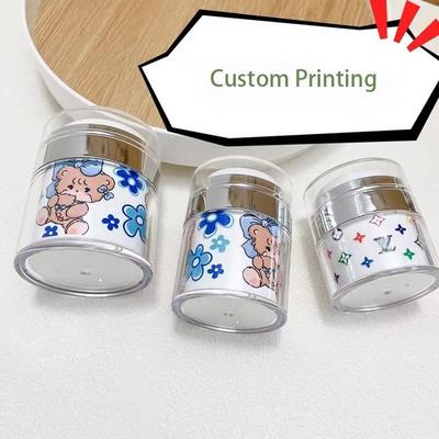 Lọ không không khí rỗng với vai bạc để lấy sản phẩm 100% trong kem dưỡng da mặt và kem mắt