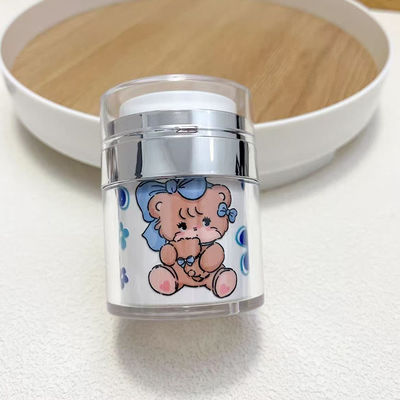 Lọ không không khí rỗng với vai bạc để lấy sản phẩm 100% trong kem dưỡng da mặt và kem mắt