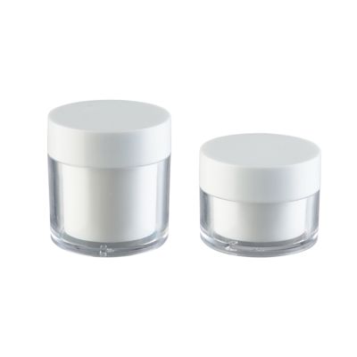 Hũ kem tròn hai lớp bằng nhựa AS trong suốt cao 15g 30g 50g
