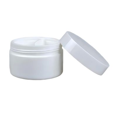 Hũ đựng kem nhựa PP mờ 50g+50g có thìa và vỏ kép dùng cho bao bì mỹ phẩm với thời gian sản xuất 20 ngày