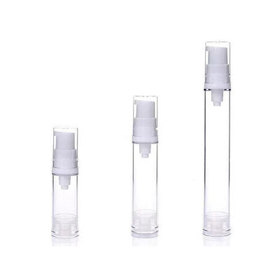 Nhập xưởng 5ml 10ml 15ml Capacity AS Plastic Airless Pump Bottle với hệ thống bơm chân không và in bấm lụa tùy chỉnh