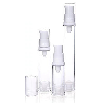 Nhập xưởng 5ml 10ml 15ml Capacity AS Plastic Airless Pump Bottle với hệ thống bơm chân không và in bấm lụa tùy chỉnh