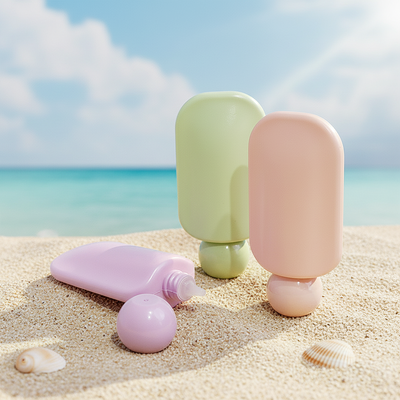 Đồ bán buôn Quad Square Face Hand Cream Bottle 40ml PET Pump Sunscreen Lotion Skincare Cosmetic Packaging với Logo tùy chỉnh