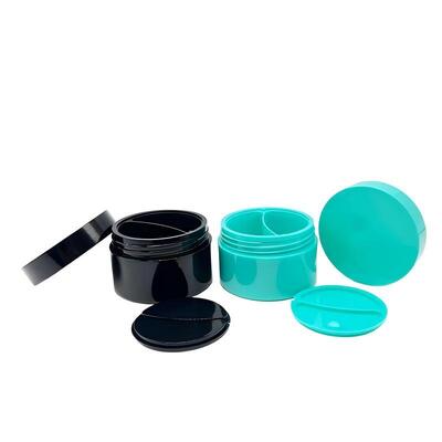 Đồ bán buôn 50+50g hộp kem nhựa PP lưới kép với kho riêng biệt lưới kép cho các sản phẩm chăm sóc da