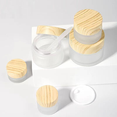 5g 10g 15g 30g 50g Thùng kem kính lạnh rỗng Khóa trang vật liệu Thùng gỗ tự nhiên cho Eye Cream Mặt nạ
