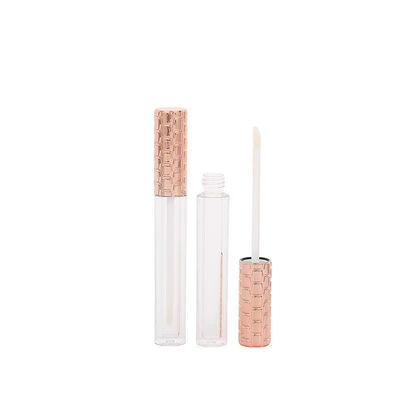 Bán buôn tuýp son bóng nhựa 4.5ml có nắp vàng và cọ trắng cho hộp đựng mỹ phẩm rỗng